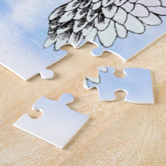 Engels-Flügel und Halo-Monogramm-Buchstabe D Puzzle (Seite)