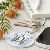 Engels-Flügel und Halo-Monogramm-Buchstabe D Schlüsselanhänger (Vorderseite rechts)