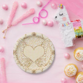 Engels-Flügel und Herz Pappteller (Party)