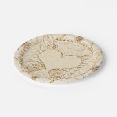 Engels-Flügel und Herz Pappteller (Schrägansicht)