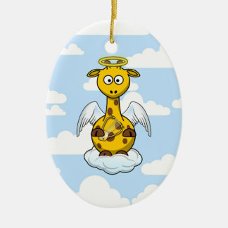 Engels-Giraffe in den Wolken Keramik Ornament