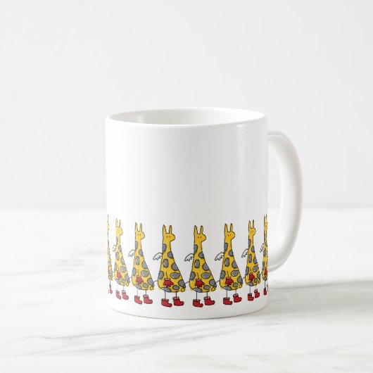 Engels-Giraffen-Marschieren Kaffeetasse (VorderseiteRechts)