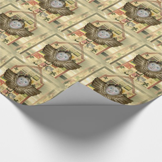 Engels-gotische Kirche des Packpapier-| Geschenkpapier (Ecke)