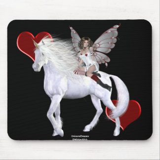 Engels-Herz-Einhorn-weiße Schönheit 3 Mousepad