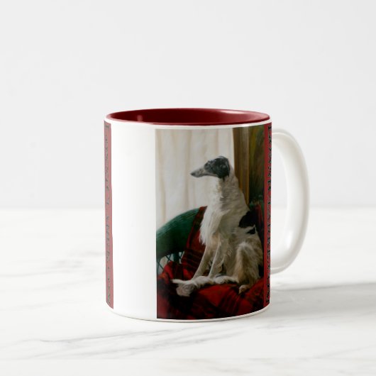 Engels-Hund des Universums Zweifarbige Tasse (VorderseiteRechts)