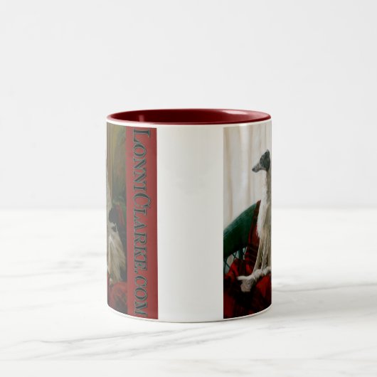 Engels-Hund des Universums Zweifarbige Tasse (Mittel)