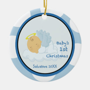 Engels-Jungen-1. Weihnachtsverzierung Keramikornament