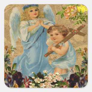 Engels-Kinderaufkleber Quadratischer Aufkleber