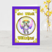 Engels-Koala erhalten wohle Wunsch-Karte Karte (Gelbe Blume)