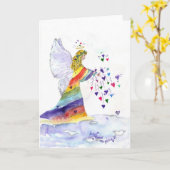 Engels-Küsse Karte (Gelbe Blume)