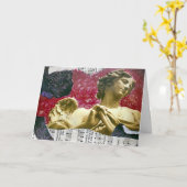 Engels-Medien-Collagen-Rosa-Hintergrund, Karte (Gelbe Blume)