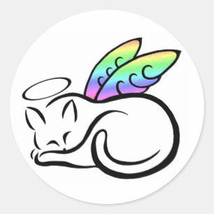 Engels-Miezekatze-Aufkleber Runder Aufkleber