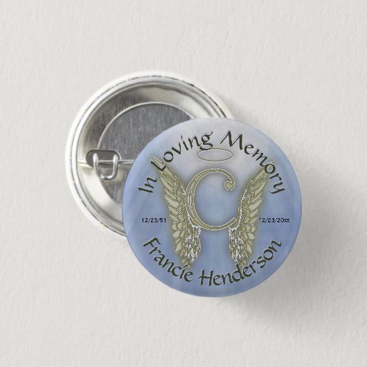 Engels-Monogramm des Buchstabe-C Button (Vorne & Hinten)