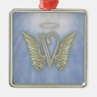 Engels-Monogramm des Buchstabe-V Ornament Aus Metall