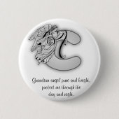 Engels-Monogrammalphabet des Buchstaben C Button (Vorderseite)