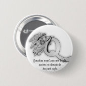 Engels-Monogrammalphabet des Buchstaben q Button (Vorne & Hinten)