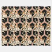 Engels-Musik-viktorianisches Weihnachtsmonogramm Fleecedecke (Vorderseite (Horizontal))