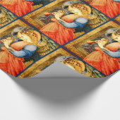 Engels-Musiker, der ein Flageolett-Weihnachten Geschenkpapier (Ecke)