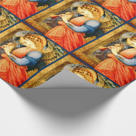 Engels-Musiker, der ein Flageolett-Weihnachten Geschenkpapier (Ecke)