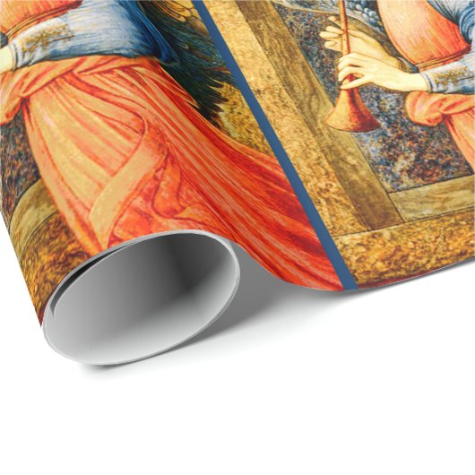 Engels-Musiker, der ein Flageolett-Weihnachten Geschenkpapier (Rolleneckpunkt)