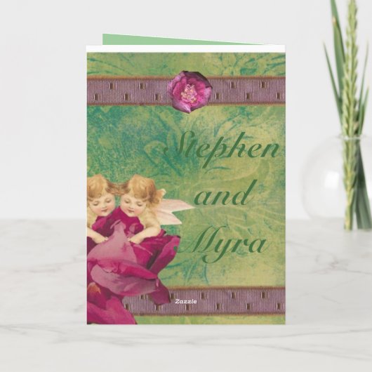 Engels-Rose danken Ihnen Dankeskarte (Rückseite)