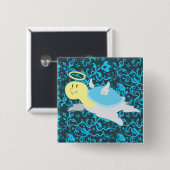 Engels-Schildkröte-Blumenmuster Button (Vorne & Hinten)