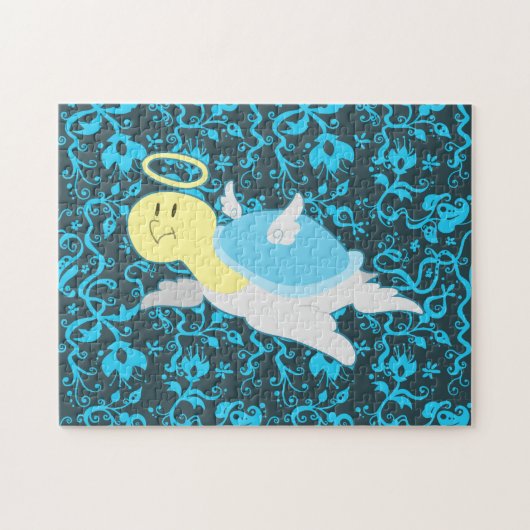 Engels-Schildkröte-Blumenmuster Puzzle (Horizontal)