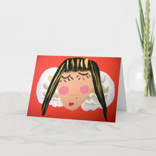 ENGELS-SCHLAFEN FEIERTAGSKARTE (Vorderseite)