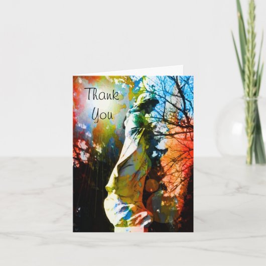 Engels-Statue danken Ihnen zu kardieren Dankeskarte (Vorderseite)