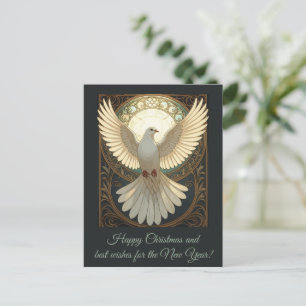 Engels-Taube Vintage Art Nouveau Vektor Feiertagspostkarte
