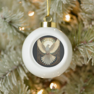Engels-Taube Vintage Art Nouveau Vektor Keramik Kugel-Ornament
