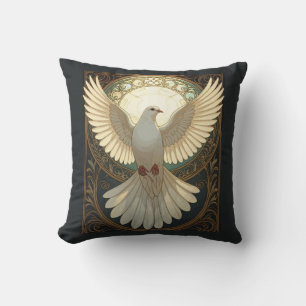 Engels-Taube Vintage Art Nouveau Vektor Kissen