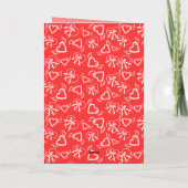 Engels Valentinstag-Herzen-Muster Karte (Rückseite)