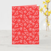 Engels Valentinstag-Herzen-Muster Karte (Gelbe Blume)