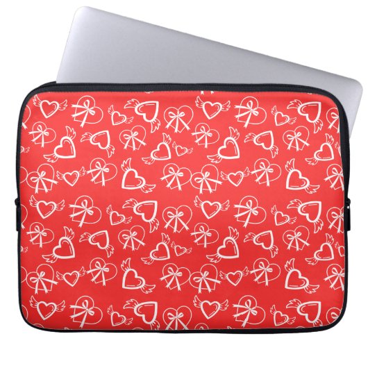 Engels Valentinstag-Herzen-Muster Laptopschutzhülle (Vorderseite)