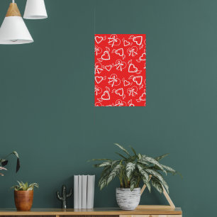 Engels Valentinstag-Herzen-Muster Poster