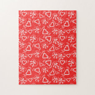 Engels Valentinstag-Herzen-Muster Puzzle