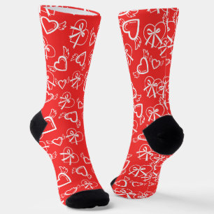 Engels Valentinstag-Herzen-Muster Socken