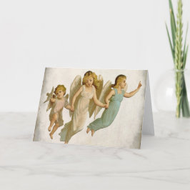 Engels-Vintage Feiertags-Weihnachtskunst Feiertagskarte