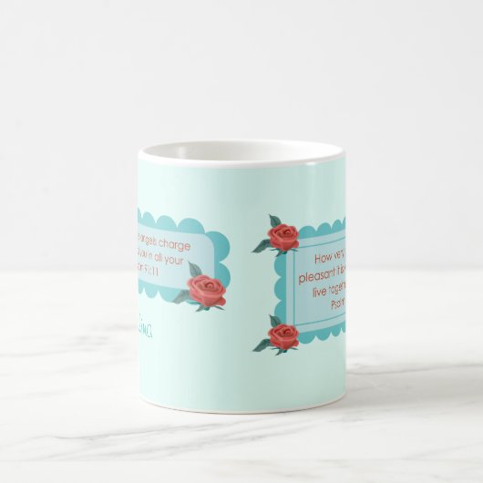 Engels-Zitat-Psalm-91:11 Monogramm-Tee Kaffeetasse (Mittel)