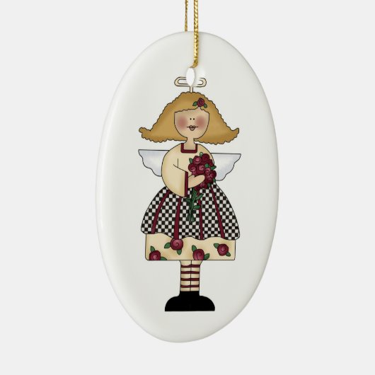 Engelschmuck der Rose Keramikornament (Rechts)