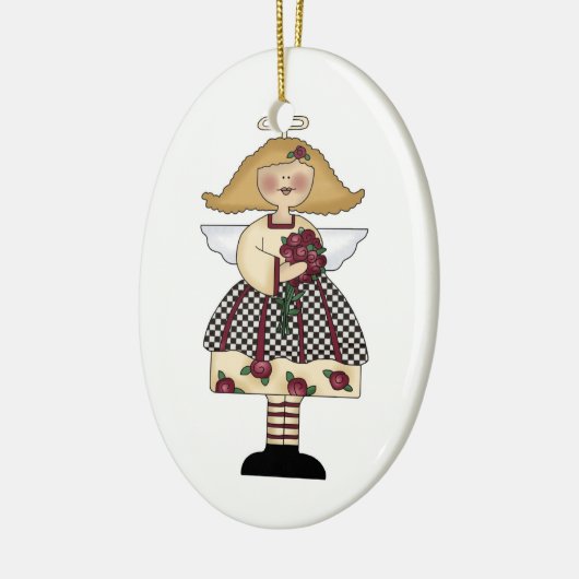 Engelschmuck der Rose Keramikornament (Links)