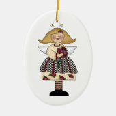 Engelschmuck der Rose Keramikornament (Vorne)