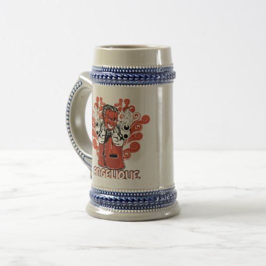 Engelschwarz Bierglas (Vorderseite Links)