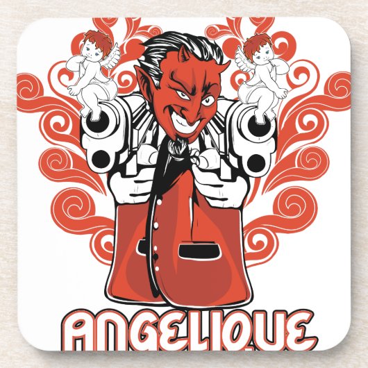 Engelschwarz Getränkeuntersetzer (Vorderseite)