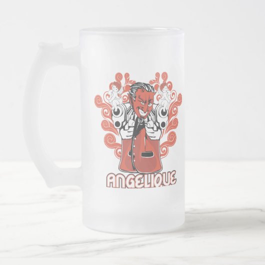 Engelschwarz Mattglas Bierglas (Links)