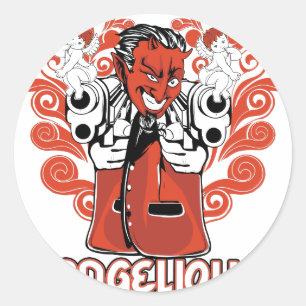 Engelschwarz Runder Aufkleber