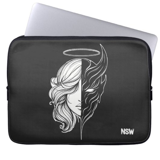Engelsdämon Laptopschutzhülle (Vorderseite)