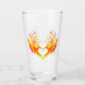 Engelsfeuerherz mit Flügeln Glas (Rückseite)