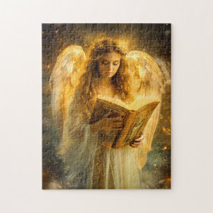 Engelsfigur mit Bibel und göttlicher Weisheit Puzzle